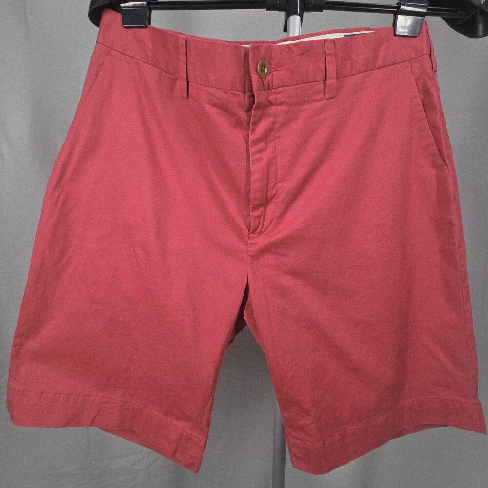 Polo Ralph Lauren Mens Shorts Red Stretch Classic Fit Flat Front Chino Size 34